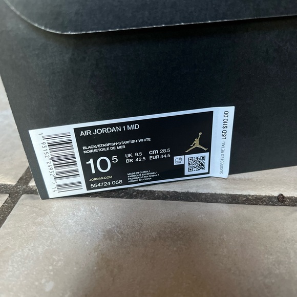 BLK/ORANGE AIR 1 JORDANS MID SZ 10.5 - Picture 6 of 6